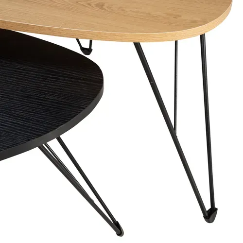 Tables basses gigognes NINA Imitation chêne et blanc vue accessoires