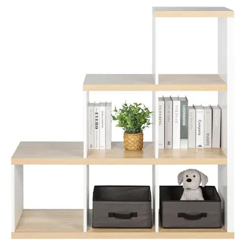 Escalier 6 cases NEXT 3 blanc et imitation chêne