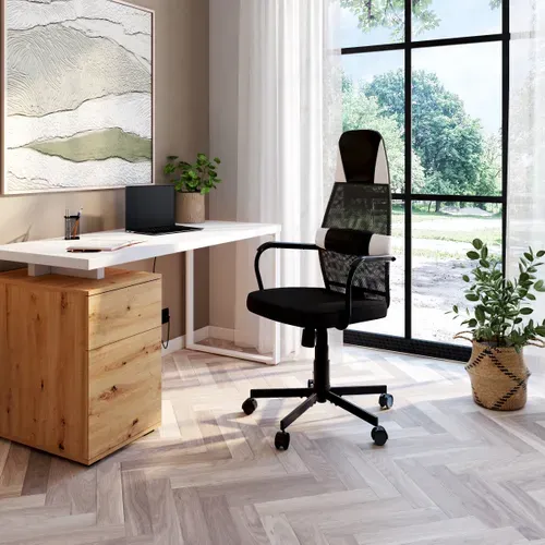 Fauteuil de bureau LUFFY noir et blanc vue d'ambiance 1