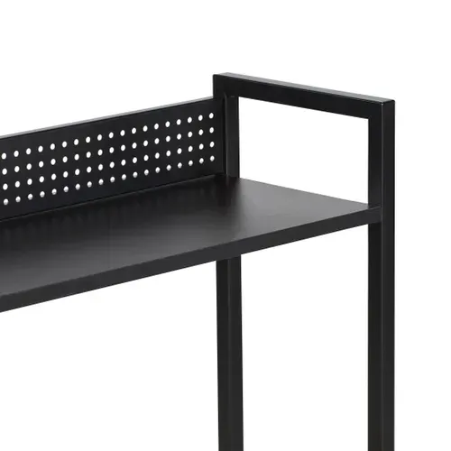 Bureau avec étagère MARLON noir et imitation chêne