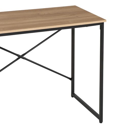 Bureau avec étagère MARLON noir et imitation chêne