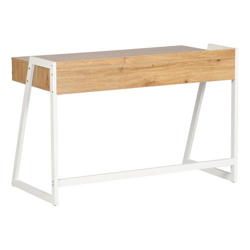 Bureau 1 tiroir LYAM blanc et imitation chêne