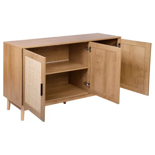 Buffet 3 portes MANELLA 133 cm imitation chêne