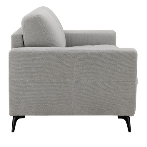 Canapé convertible 3 places SLUMBY coloris gris clair vue de profil