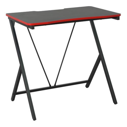 Bureau gamer NIX noir et rouge vue 3/4
