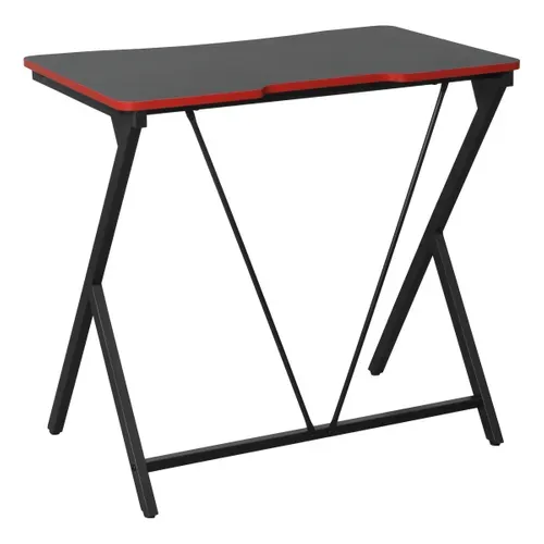 Bureau gamer NIX noir et rouge vue de derrière