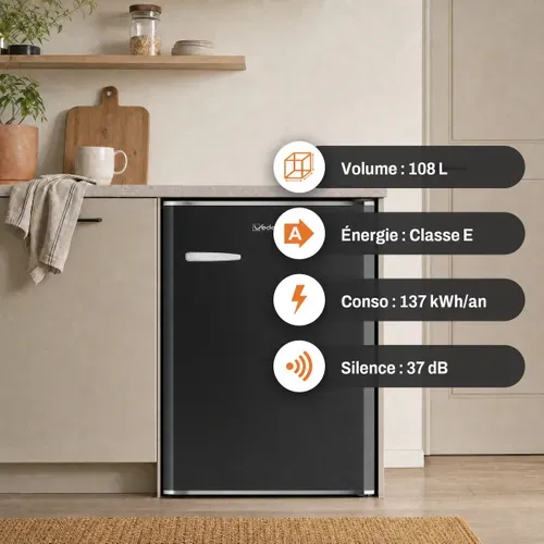 Réfrigérateur table top VEDETTE VRT108EB 108L Noir