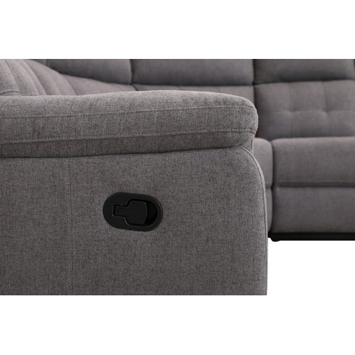 Canapé d'angle relax GASPARD tissu gris