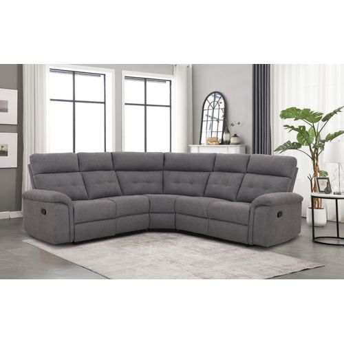 Canapé d'angle relax GASPARD tissu gris