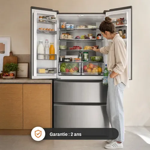Réfrigérateur multi-portes SIGNATURE SFDOOR529AQUAEX 529L vue de profil
