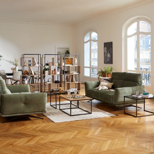 Bibliothèque SOFIA noir et imitation chêne