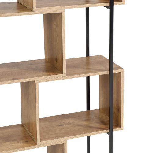 Bibliothèque SOFIA noir et imitation chêne vue détaillée