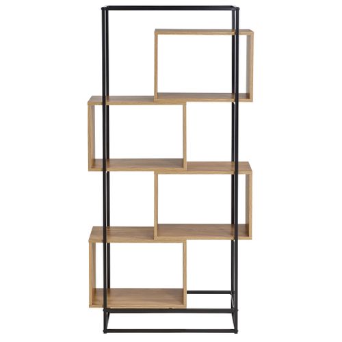 Bibliothèque SOFIA noir et imitation chêne