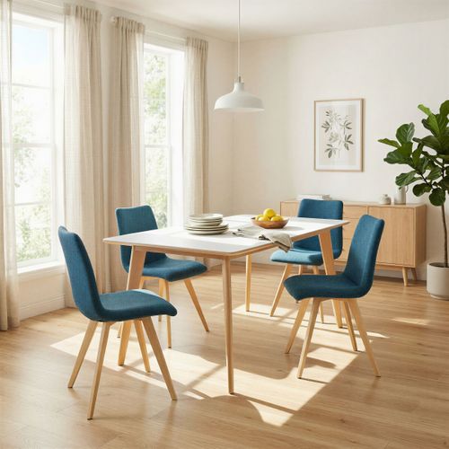 Table extensible  L.160/200 cm MAXTON Verre / Imitation marbre vue d'ambiance 1