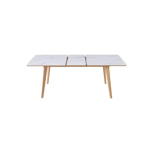 Table extensible  L.160/200 cm MAXTON Verre / Imitation marbre