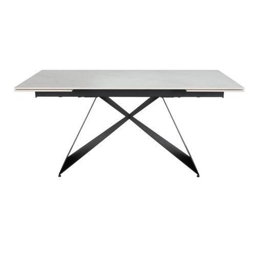 Table L. 160/240 + allonges PORTO Noir et blanc