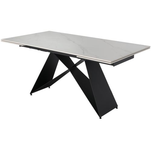 Table L. 160/240 + allonges PORTO Noir et blanc
