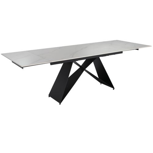 Table L. 160/240 + allonges PORTO Noir et blanc