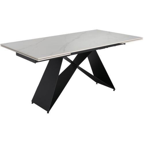 Table L. 160/240 + allonges PORTO Noir et blanc