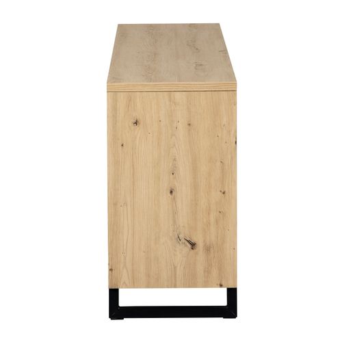 Buffet 3 portes 3 tiroirs BOSTON Imitation chêne et noir