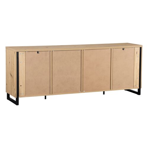 Buffet 3 portes 3 tiroirs BOSTON Imitation chêne et noir