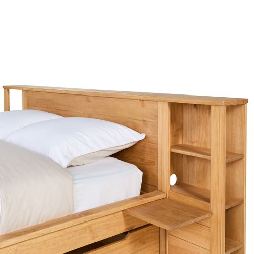 Lit 140x190 cm TDL rang MARLY imitation chêne naturel vue détaillée