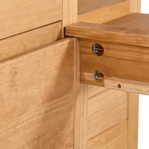 Lit 160x200 cm TDL rang MARLY imitation chêne naturel vue accessoires