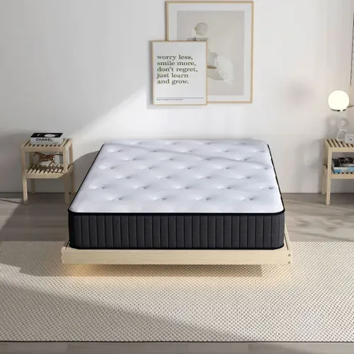 Matelas ressorts 140x190 cm avec 2 cm de mémoire de forme SENZA ép.25 cm