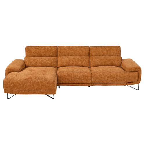 Canapé d'angle méridienne MAXIME gauche tissu orange