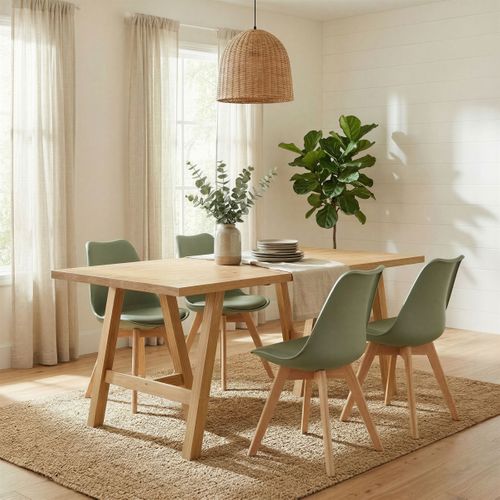 Table L. 160 cm ZACK imitation chêne vue d'ambiance 1