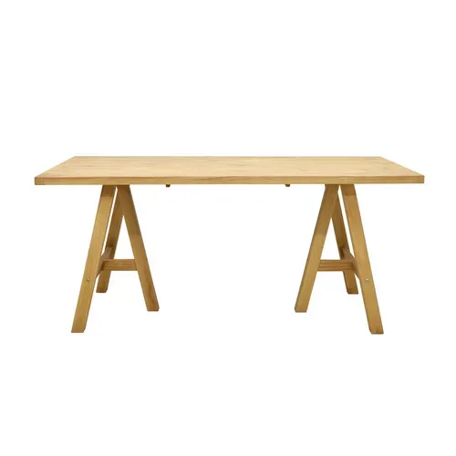 Table L. 160 cm ZACK imitation chêne vue de face