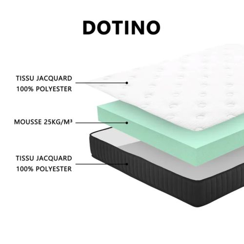 Matelas mousse 90x190 cm DOTINO ép.20 cm