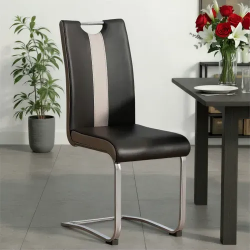 Lot de 2 chaises SNOW 4 noir et grise vue d'ambiance 1
