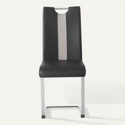 Lot de 2 chaises SNOW 4 noir et grise vue de face