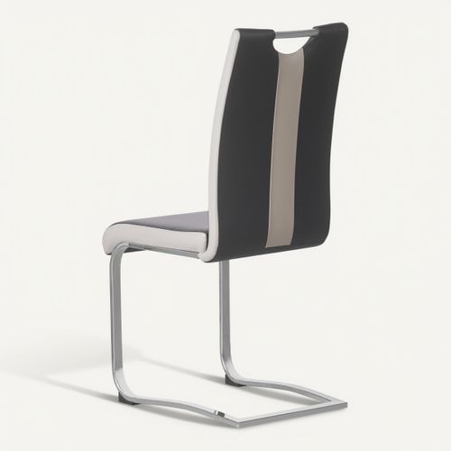 Lot de 2 chaises SNOW 4 noir et grise vue de derrière