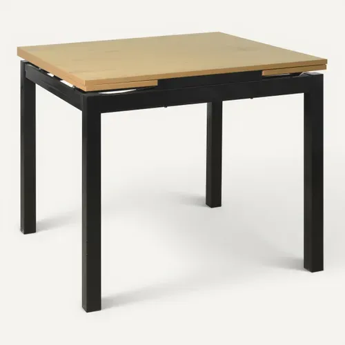 Table extensible L.90/115/140 BABETTE Imitation chêne / Noir vue de derrière