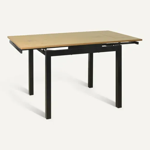 Table extensible L.90/115/140 BABETTE Imitation chêne / Noir