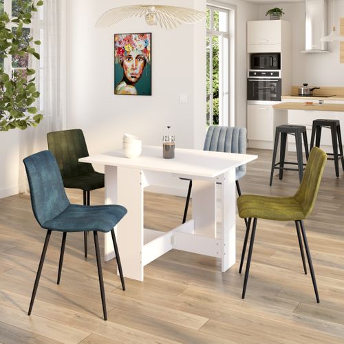 Table pliable extensible jusqu'à 104.5cm DARA blanche