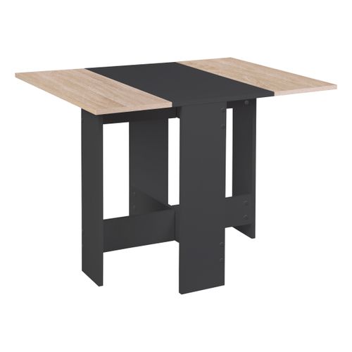 Table pliable DARA imitation chêne et noir