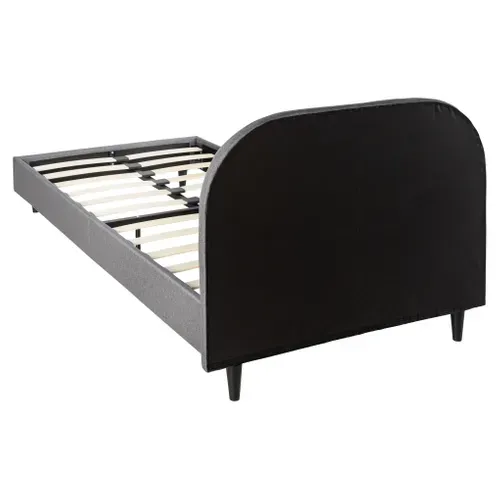 Lit 90x190 cm EVY tissu gris foncé vue de derrière