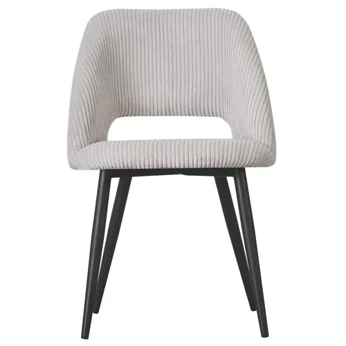 Lot de 2 chaises GABRIELE velours côtelé beige