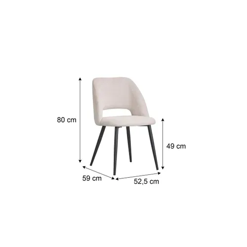 Lot de 2 chaises GABRIELE en tissu beige