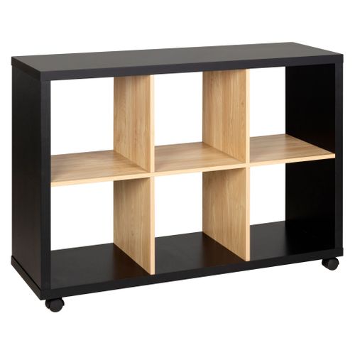 Séparation 6 cases NEXT 3 noir et imitation chêne