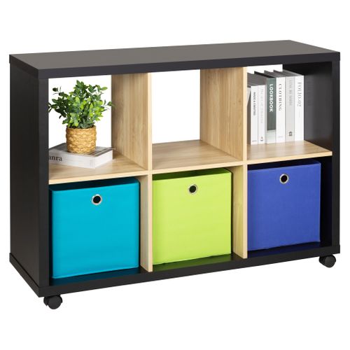 Séparation 6 cases NEXT 3 noir et imitation chêne