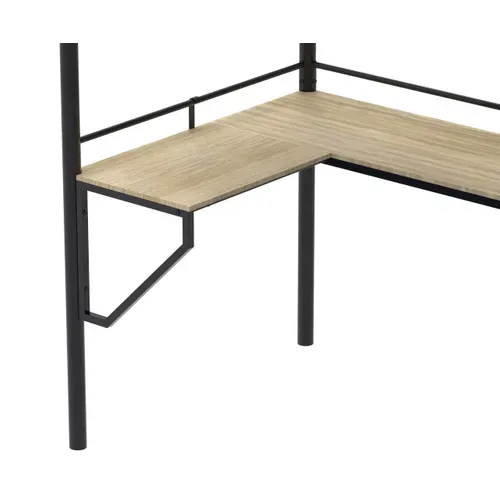 Lit mezzanine 90x190 cm MARGA avec bureau noir vue détaillée