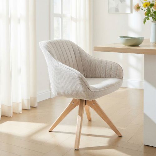 Lot de 2 chaises pivotantes ALVA tissu beige