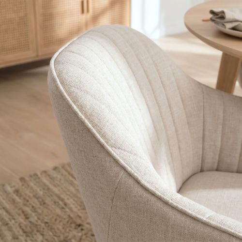 Lot de 2 chaises pivotantes ALVA tissu beige