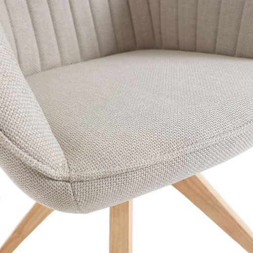 Lot de 2 chaises pivotantes ALVA tissu beige