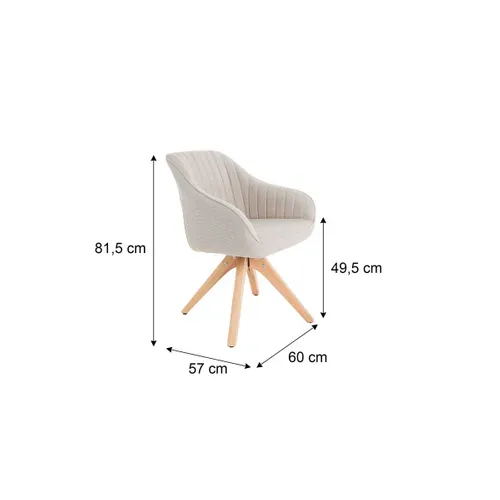 Lot de 2 chaises pivotantes ALVA tissu beige