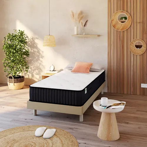 Matelas 90x190 cm ressorts avec 2 cm de mémoire de forme SENZA ép.25 cm